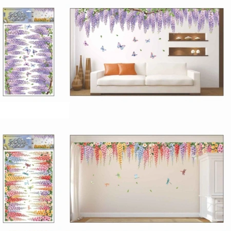 Flower vine fence wall stickers series, three-dimensional handcrafted layer upon layer paintings, living room decoration, flower vine fence butterfly wall stickers Flower vine fence wall stickers series, three-dimensional handcrafted layer upon layer paintings, living room decoration, flower vine fence butterfly wall stickers
